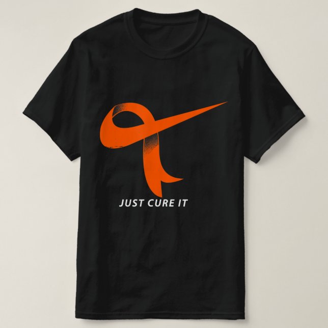 Camiseta Sólo Cure It Naranja Ribbon Leukemia Sensibilizaci (Diseño del anverso)