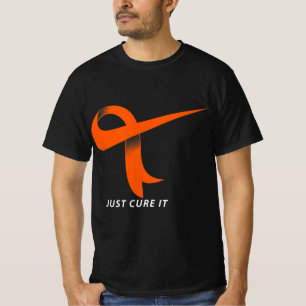 Camiseta Sólo Cure It Naranja Ribbon Leukemia Sensibilizaci