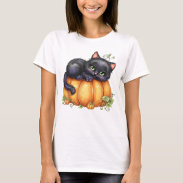 Camiseta Sólo dando vueltas, descansando gatito en calabaza