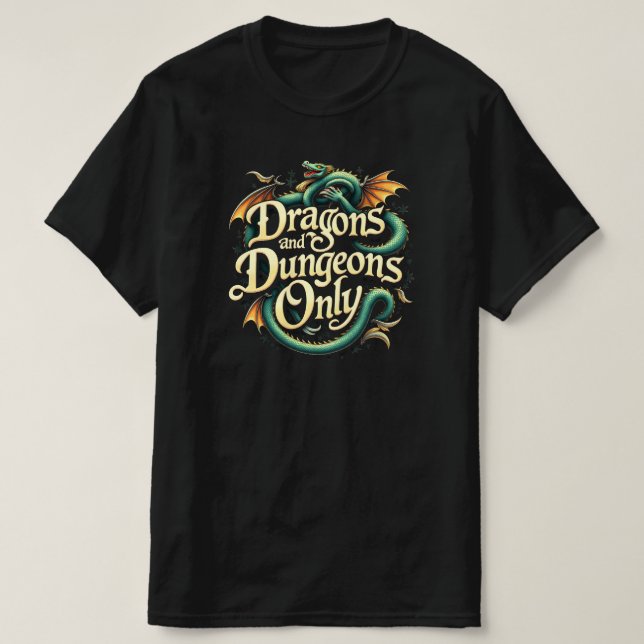 Camiseta solo de DRAGONES Y MAZmorras (Diseño del anverso)