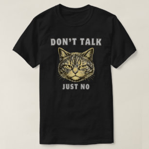 Camiseta Solo Diseño de Gato Antisocial Sin Sarcasmo