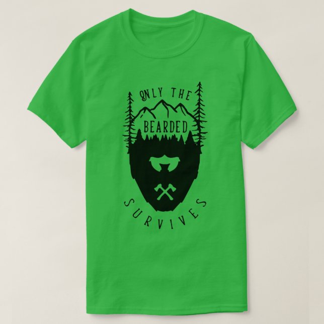 Camiseta Sólo el barbudo sobrevive a SLOGAN (Diseño del anverso)