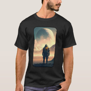 Camiseta Solo en un paisaje lunar alienígena