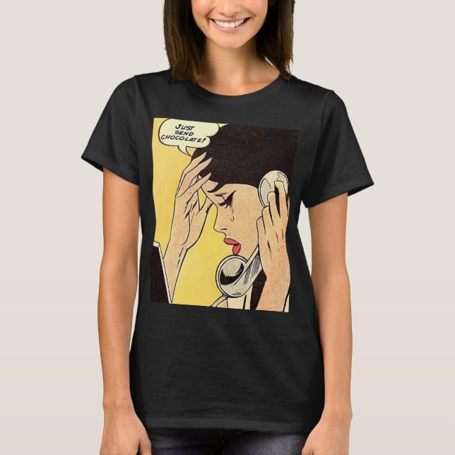Camiseta Sólo enviar arte de historietas de chocolate vinta (Anverso)