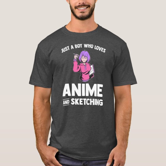 Camiseta Solo es un chico al que le encanta el anime y el b (Anverso)