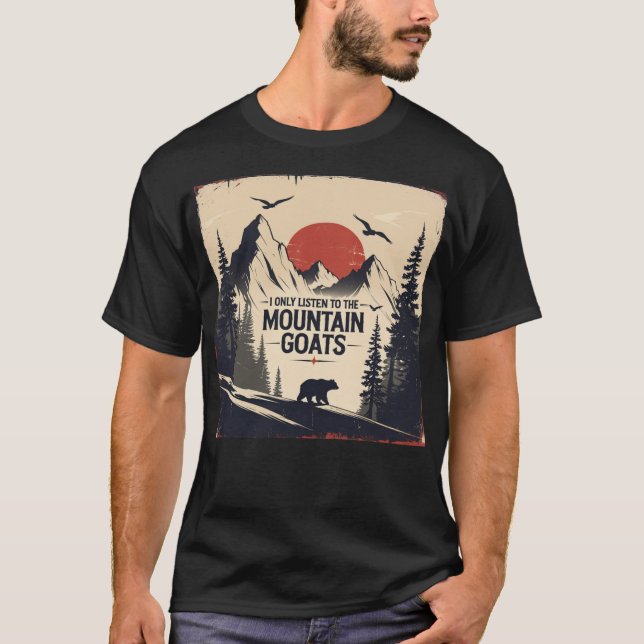 Camiseta Solo escucho la gráfica de las cabras de montaña (Anverso)