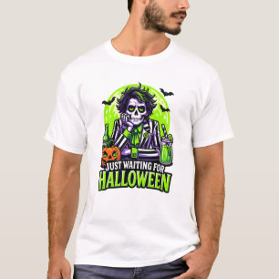 Camiseta Solo Esperando por Halloween – Divertida Temporada