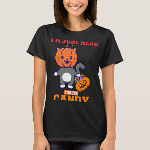 Camiseta Sólo estoy aquí para el dulce gato aquí para Cand