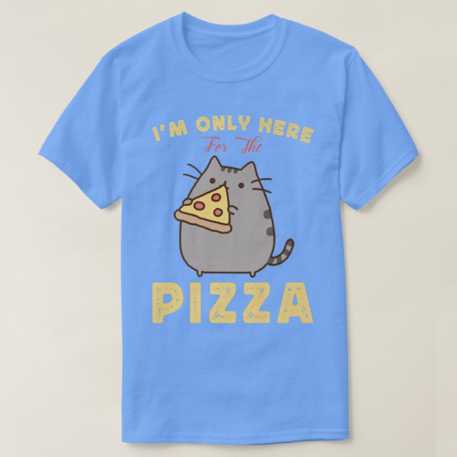 Camiseta Sólo Estoy Aquí Para El Gato De Pizza Cute Kawaii  (Diseño del anverso)