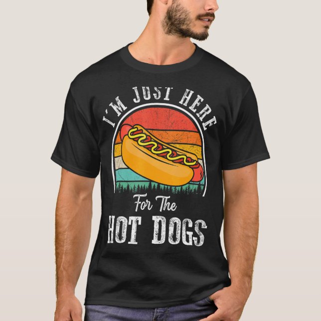 Camiseta Sólo estoy aquí para el Retro de Weiner para Perro (Anverso)