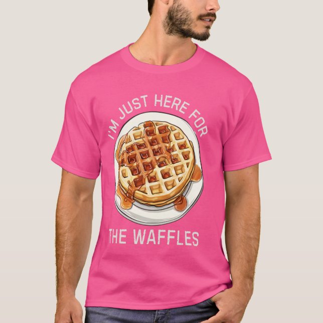 Camiseta Sólo estoy aquí para los Waffles Men Waffles Break (Anverso)