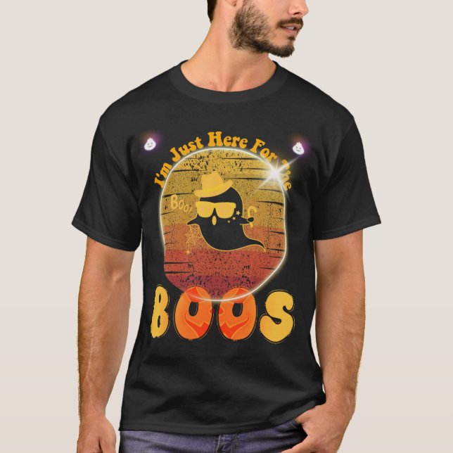 Camiseta Solo estoy aquí por el Halloween de Boos Retro Gro (Anverso)