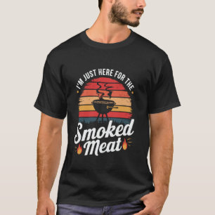 Camiseta Sólo estoy aquí por la carne ahumada Retro Meat Sm