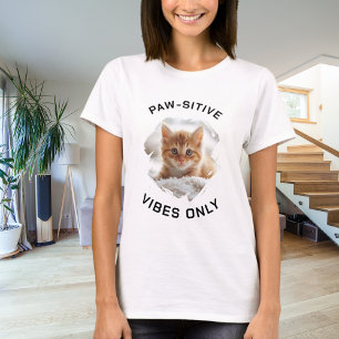 Camiseta Solo foto de gato con vibraciones sensibles a la p