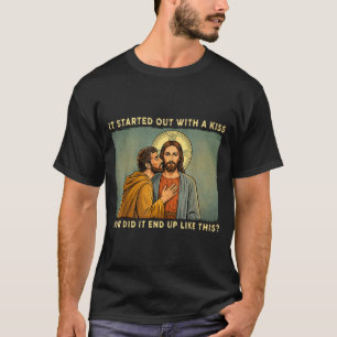 Camiseta Solo fue un beso jesus & judas meme divertido