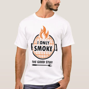 Camiseta Solo Fumo El Buen Cachorro Gracioso BBQ Grilling G