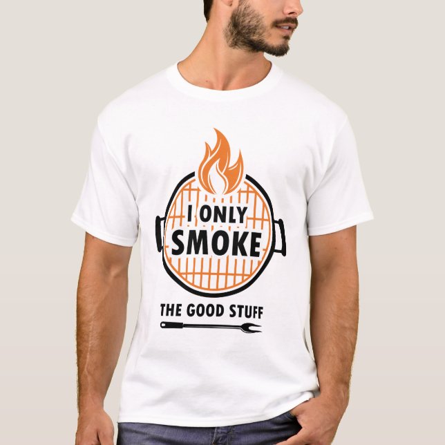 Camiseta Solo Fumo El Buen Cachorro Gracioso BBQ Grilling G (Anverso)