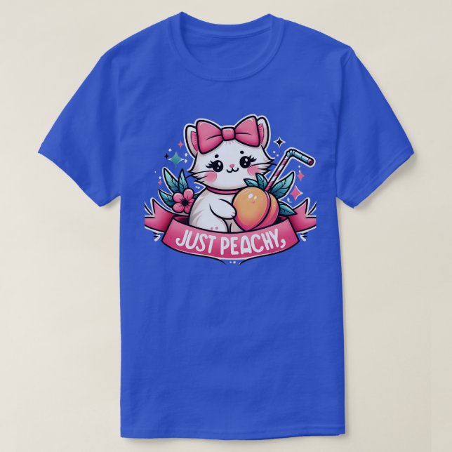 Camiseta Solo gato peachy retro melocotón fruta de verano (Diseño del anverso)