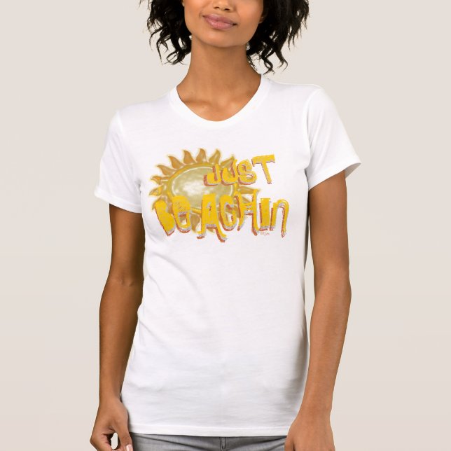 Camiseta ¡Solo gráficos de BEACHIN! (Sol 3D/amarillo) (Anverso)