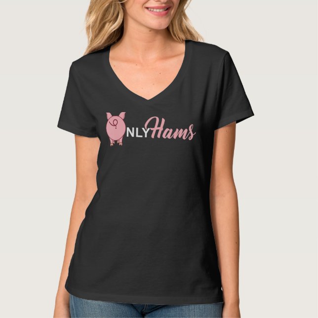 Camiseta Solo Hams Meme Gracioso Cerdo Cerdo Agricultor Hom (Anverso)