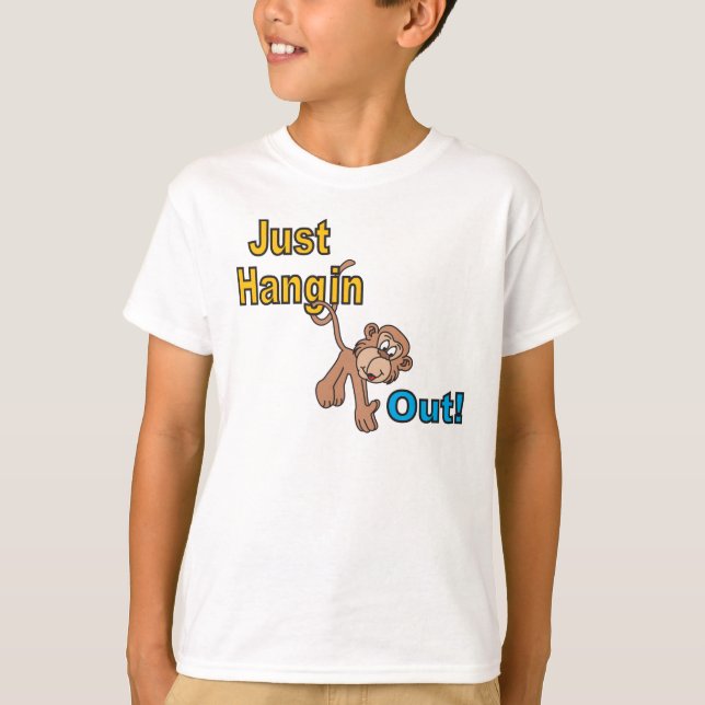Camiseta Sólo hangin out Monkey | Personalizado (Anverso)
