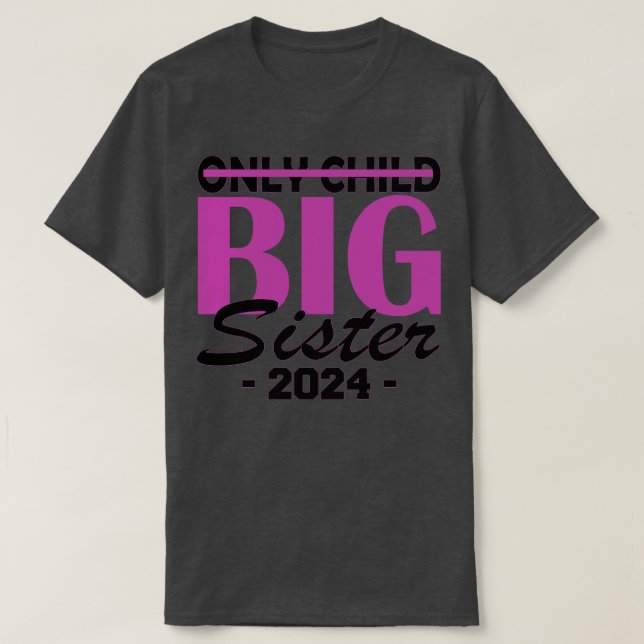 Camiseta solo hermana mayor infantil 2024 (Diseño del anverso)
