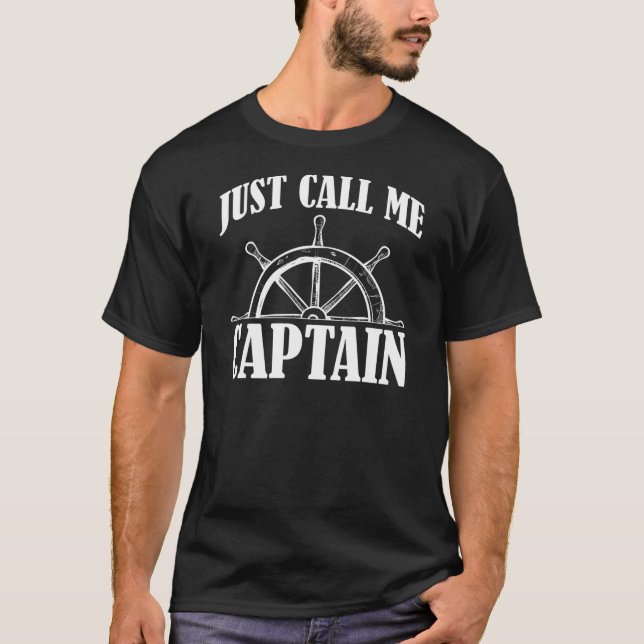 Camiseta Sólo Llámame Capitán Divertido Sailor De Ruedas De (Anverso)