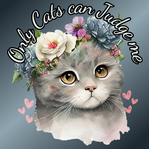 Camiseta Sólo los gatos pueden juzgarme floral