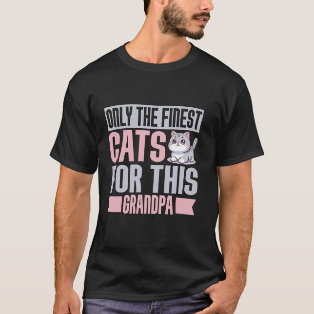 Camiseta Sólo los mejores gatos para este abuelo del gato (Anverso)