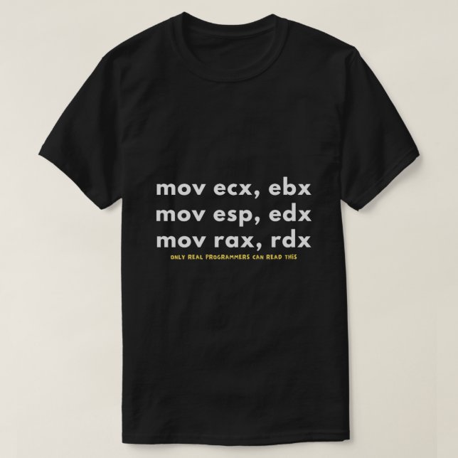 Camiseta Sólo Los Programadores Reales Pueden Leer Este Cód (Diseño del anverso)