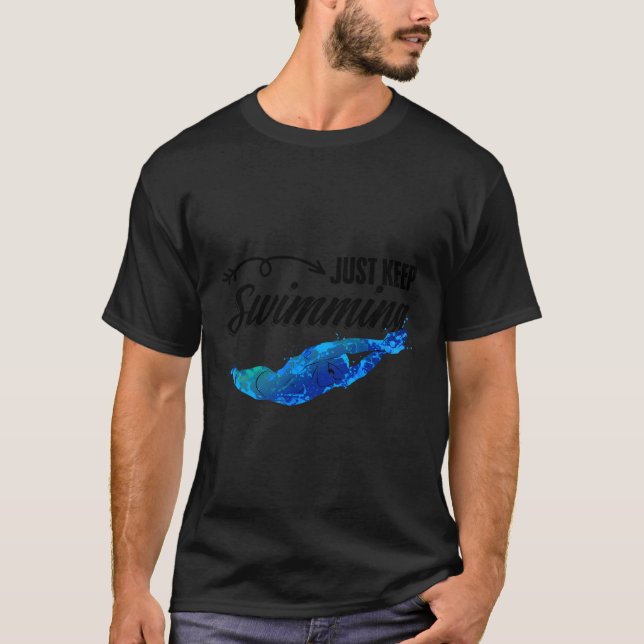 Camiseta Sólo Mantenga Nadando El Equipo Deportivo De Natac (Anverso)