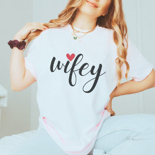 Camiseta Solo matrimonio Wifey Moderno Elegante guión simpl