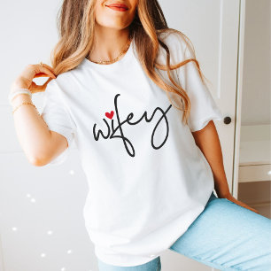 Camiseta Solo matrimonio Wifey Moderno Elegante guión simpl