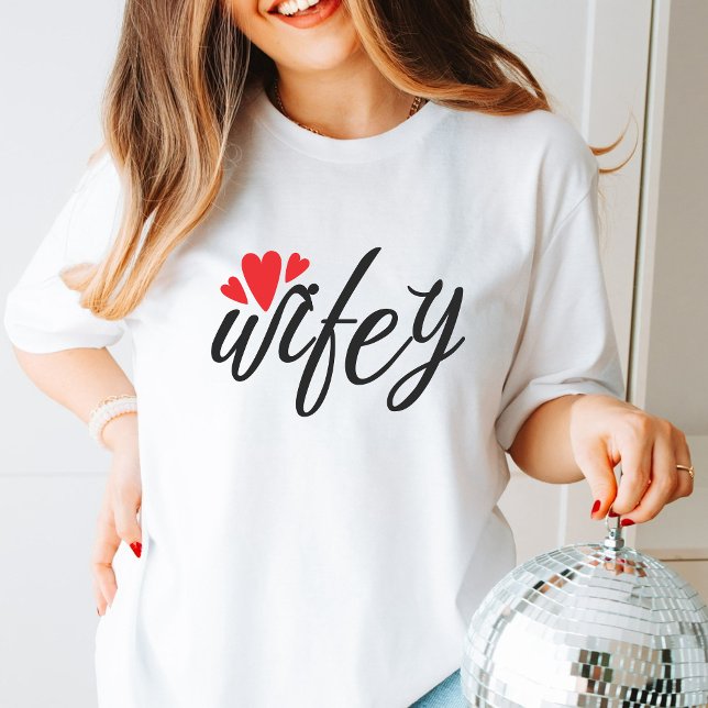 Camiseta Solo matrimonio Wifey Moderno Elegante guión simpl (Subido por el creador)