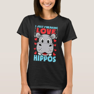 Camiseta Sólo me asusta amar a Hippos divertido hippo citar