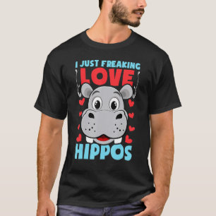 Camiseta Sólo me asusta amar a Hippos divertido hippo citar