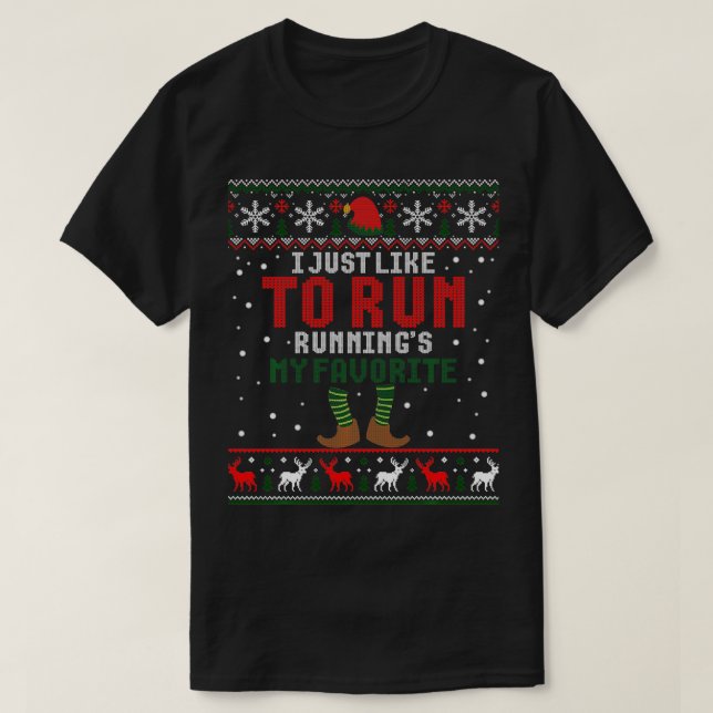 Camiseta Solo me gusta correr corriendo a los Navidades Jog (Diseño del anverso)