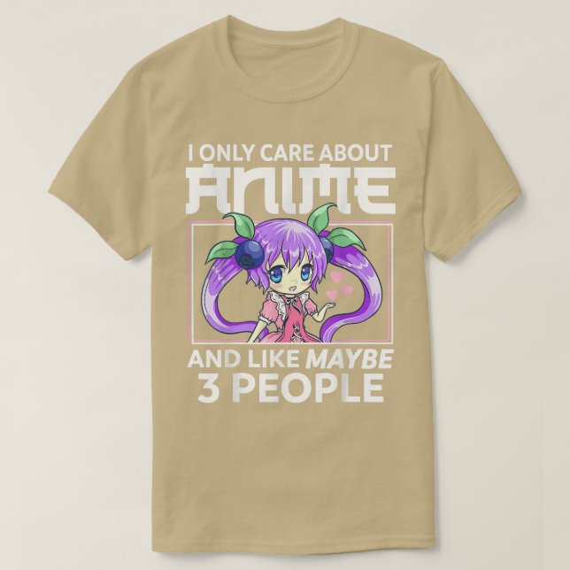 Camiseta Solo me importa Anime y como tal 3 personas (Diseño del anverso)