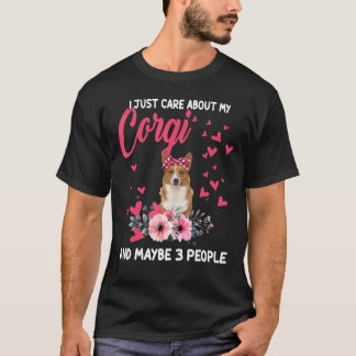 Camiseta Solo Me Importa Mi Perro Corgi Floral Corgi