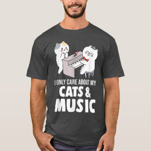 Camiseta Solo me importan mis gatos y la música que escucho