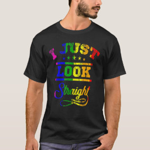 Camiseta Sólo miro recto Mes del Orgullo Lgbt Lgbtq Arcoíri