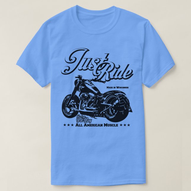 Camiseta Solo monta en motocicleta Personalizado Fat Boy 1 (Diseño del anverso)