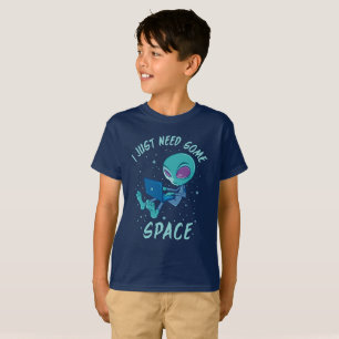Camiseta Solo necesito algo de espacio ajeno con portátil