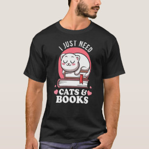 Camiseta Sólo Necesito Gatos Y Club De Libros Lectores Ávid
