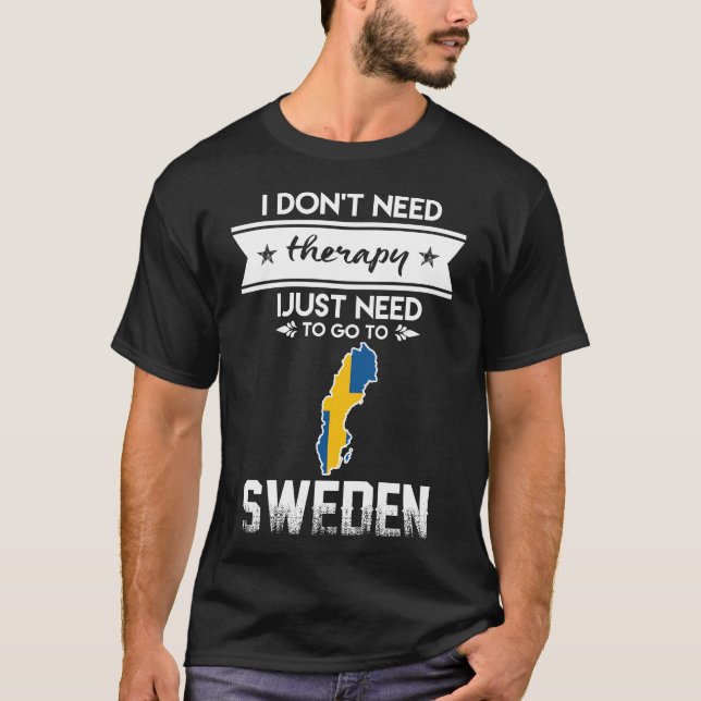 Camiseta solo necesito ir a suecia (Anverso)