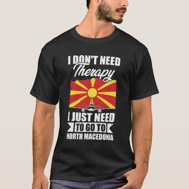 Camiseta Solo necesito ir al norte de Macedonia (Anverso)