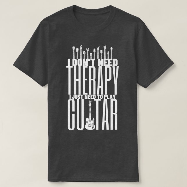 Camiseta Solo Necesito Jugar Al Guitarrista - Guitarra Grac (Diseño del anverso)