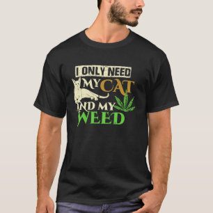 Camiseta Solo Necesito Mi Gato Y Mi Animal Blanco De La Sem