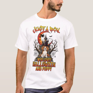 Camiseta Solo Niño Que Ama Halloween Cachorro Beagle Bruja