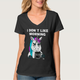 Camiseta Sólo no Grumpy unicornio con taza de café 2